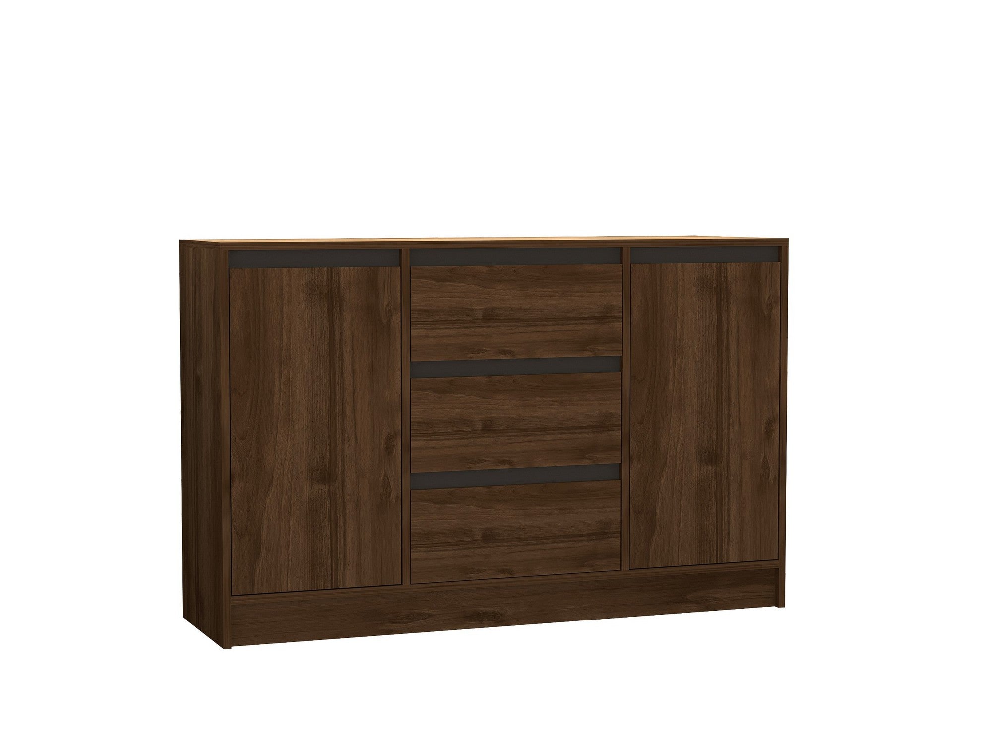 Aparador – 140 cm x 90 cm x 40 cm – Nogueira e Antracite – Painel de partículas revestido a melamina