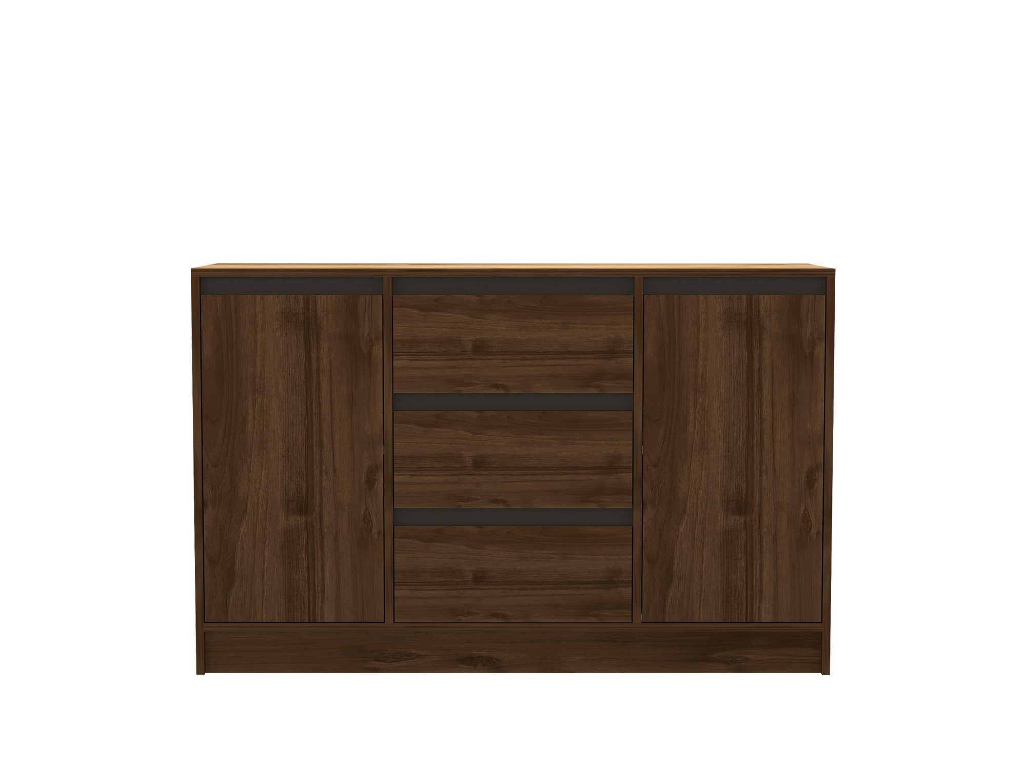 Aparador – 140 cm x 90 cm x 40 cm – Nogueira e Antracite – Painel de partículas revestido a melamina