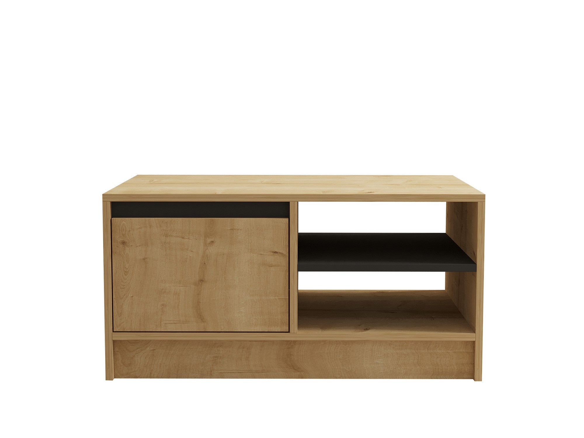 Mesa de Centro – 90 cm x 45 cm x 60 cm – Safira, Carvalho e Antracite – Painel de Partículas Revestido a Melamina