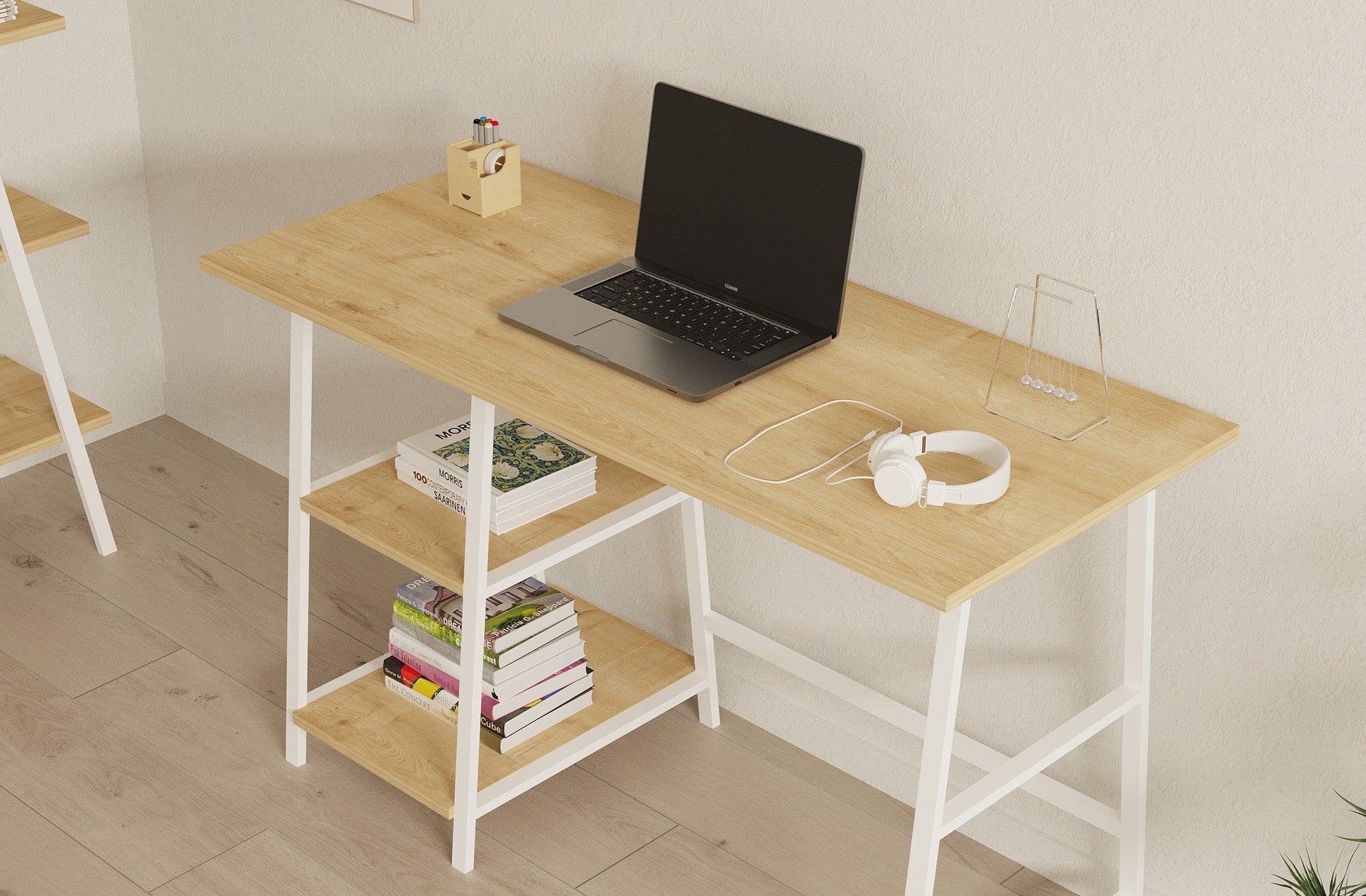 Secretária de Estudo – 120 cm x 74 cm x 51 cm – Safira e Branca – MDF