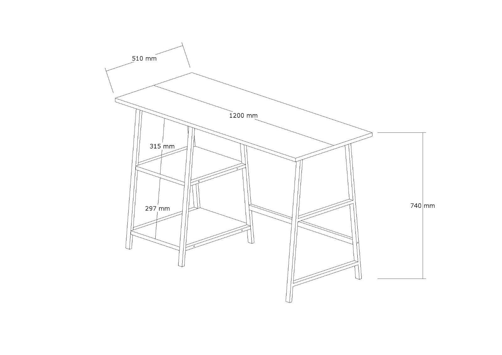 Secretária de Estudo – 120 cm x 74 cm x 51 cm – Safira e Branca – MDF