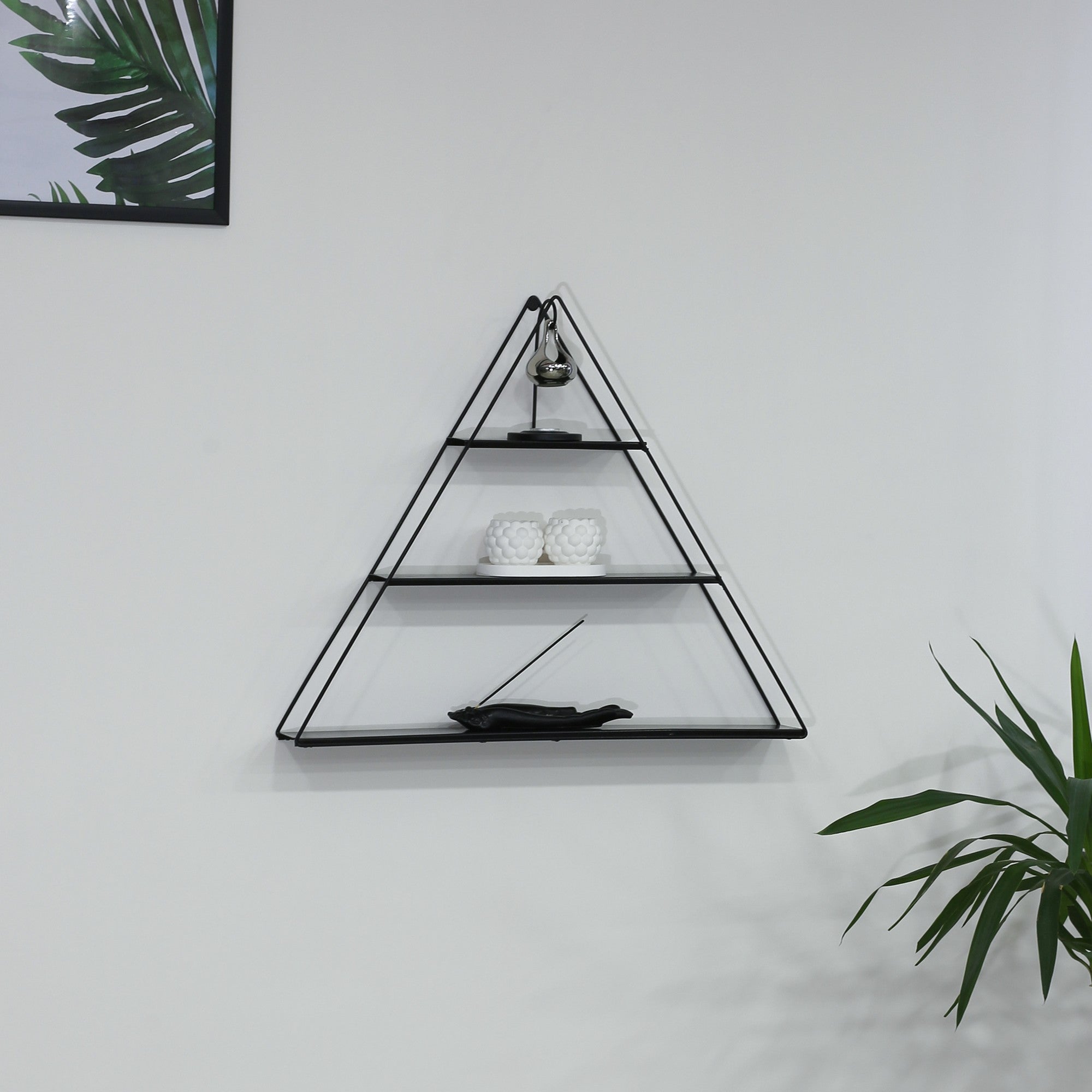 Prateleira de parede – 60 cm x 9 cm x 70 cm – Preto – Metal