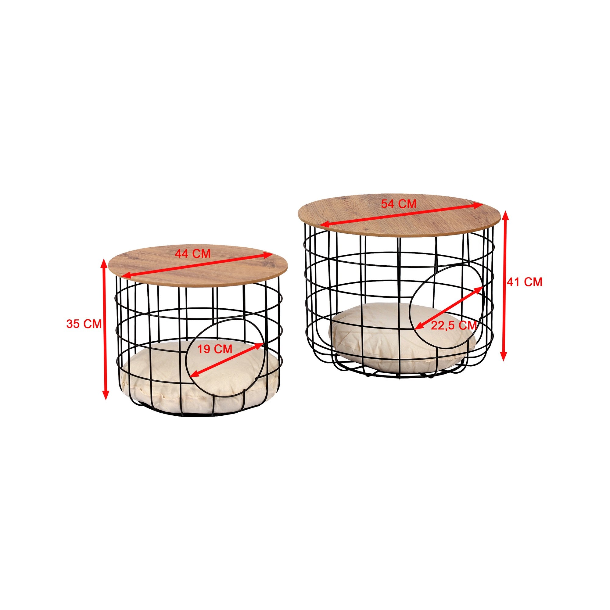 Mesa de Centro – 54cm x 54cm x 41cm – Preto – Madeira Aglomerada