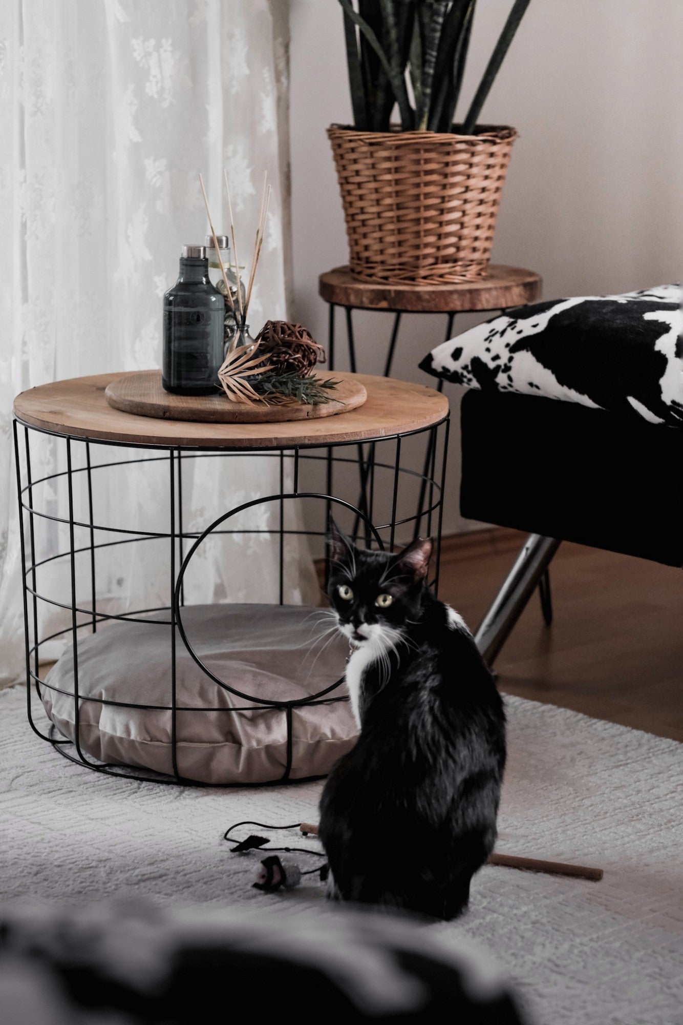 Mesa de Centro – 54cm x 54cm x 41cm – Preto – Madeira Aglomerada