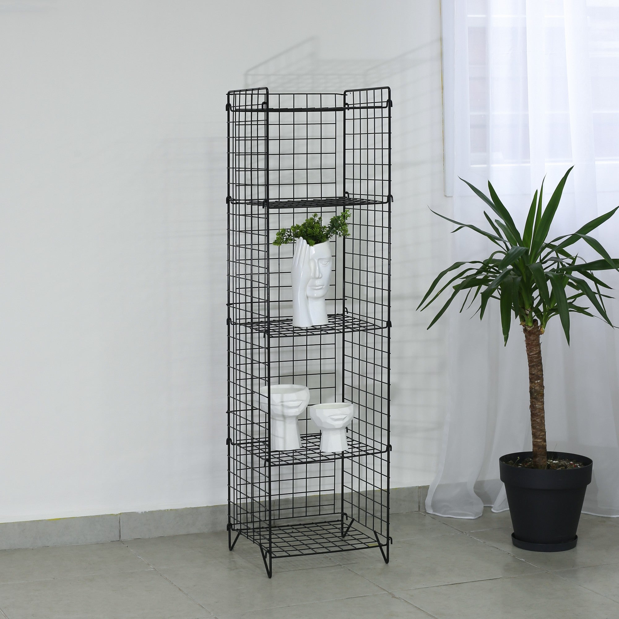 Estante de livros – 137.5cm x 37cm x 35cm – Preto – Metal