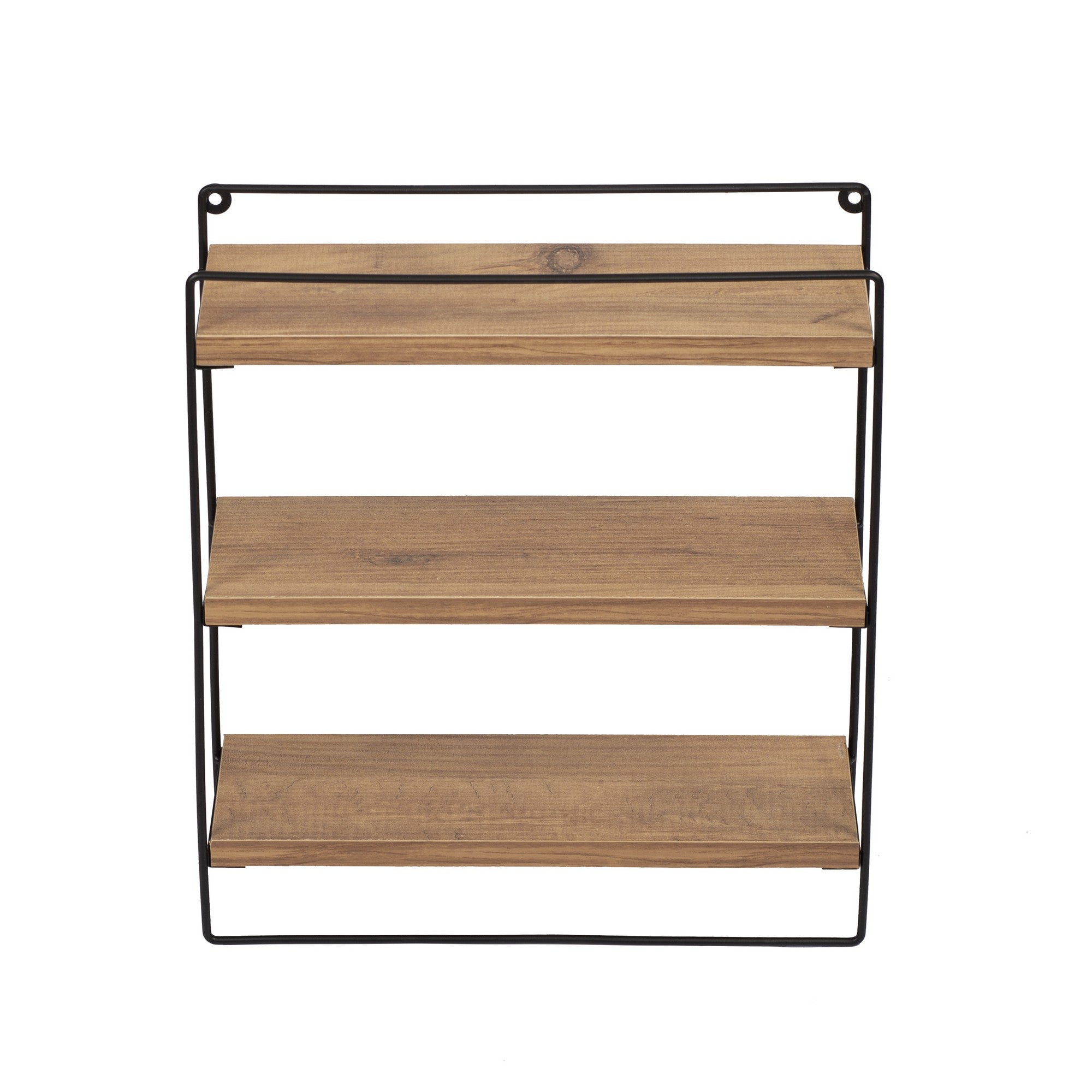 Prateleira de parede – 37x46x12 cm – Carvalho e Preto – Painéis de Partículas e Metal