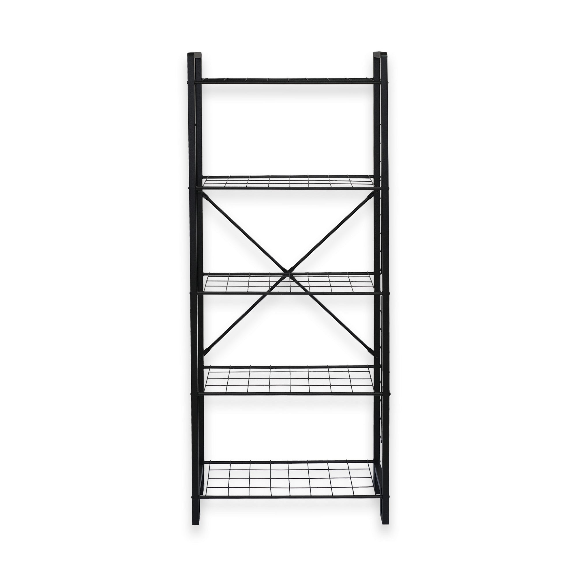 Estante de livros – 30 cm largura, 60 cm altura, 156 cm profundidade – Preto – Metal