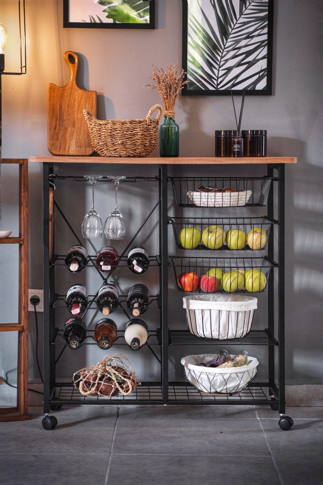 Mesa de bar – 32cm x 90cm x 86cm – Preto – Painel de partículas revestido a melamina