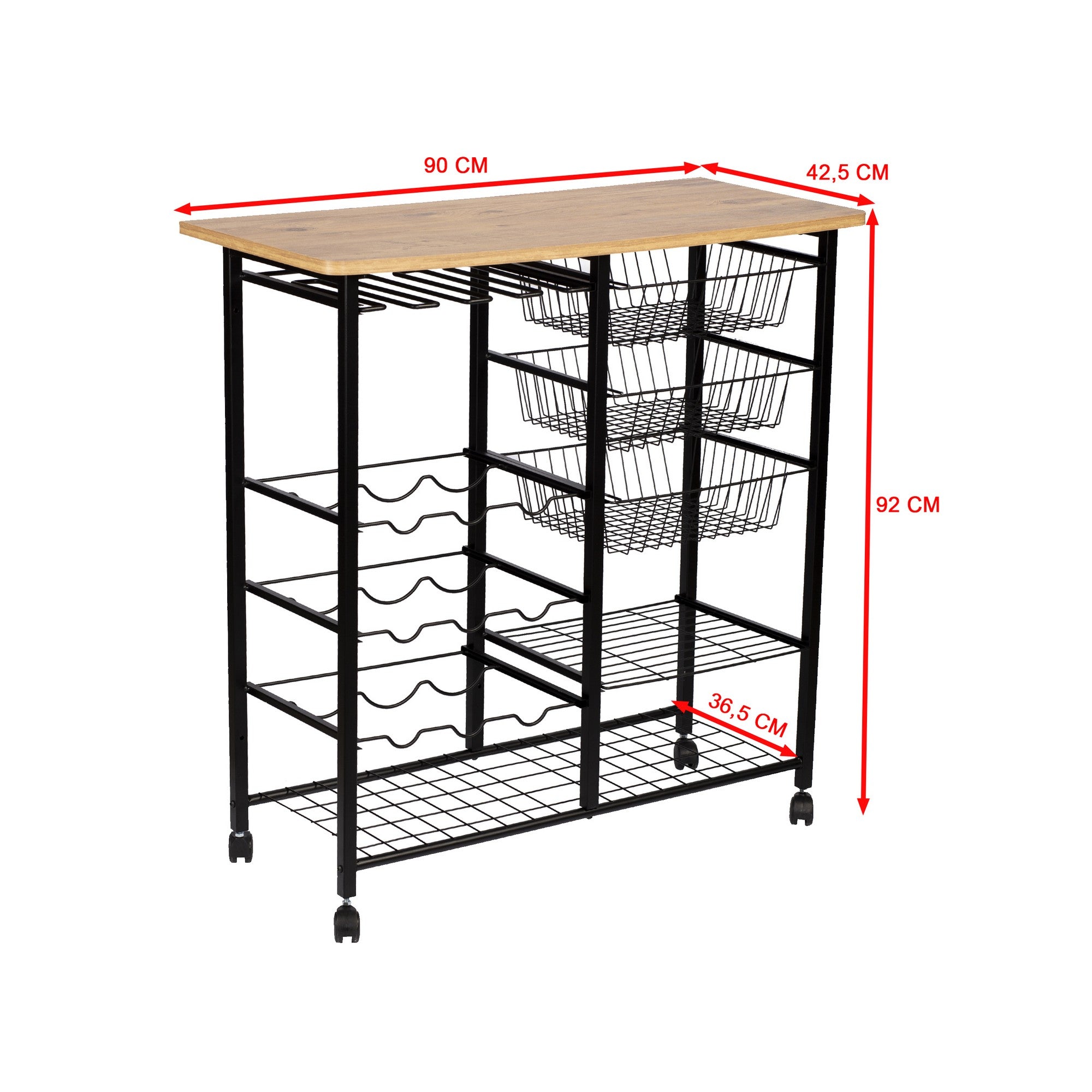Mesa de bar – 32cm x 90cm x 86cm – Preto – Painel de partículas revestido a melamina
