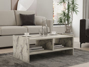 Mesa de Centro – 90cm x 35cm x 50cm – Mármore Freesia – Painéis de partículas revestidos a melamina