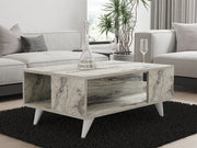 Mesa de Centro – 90 cm x 39,5 cm x 60 cm – Mármore Freésia – Painéis de partículas revestidos a melamina