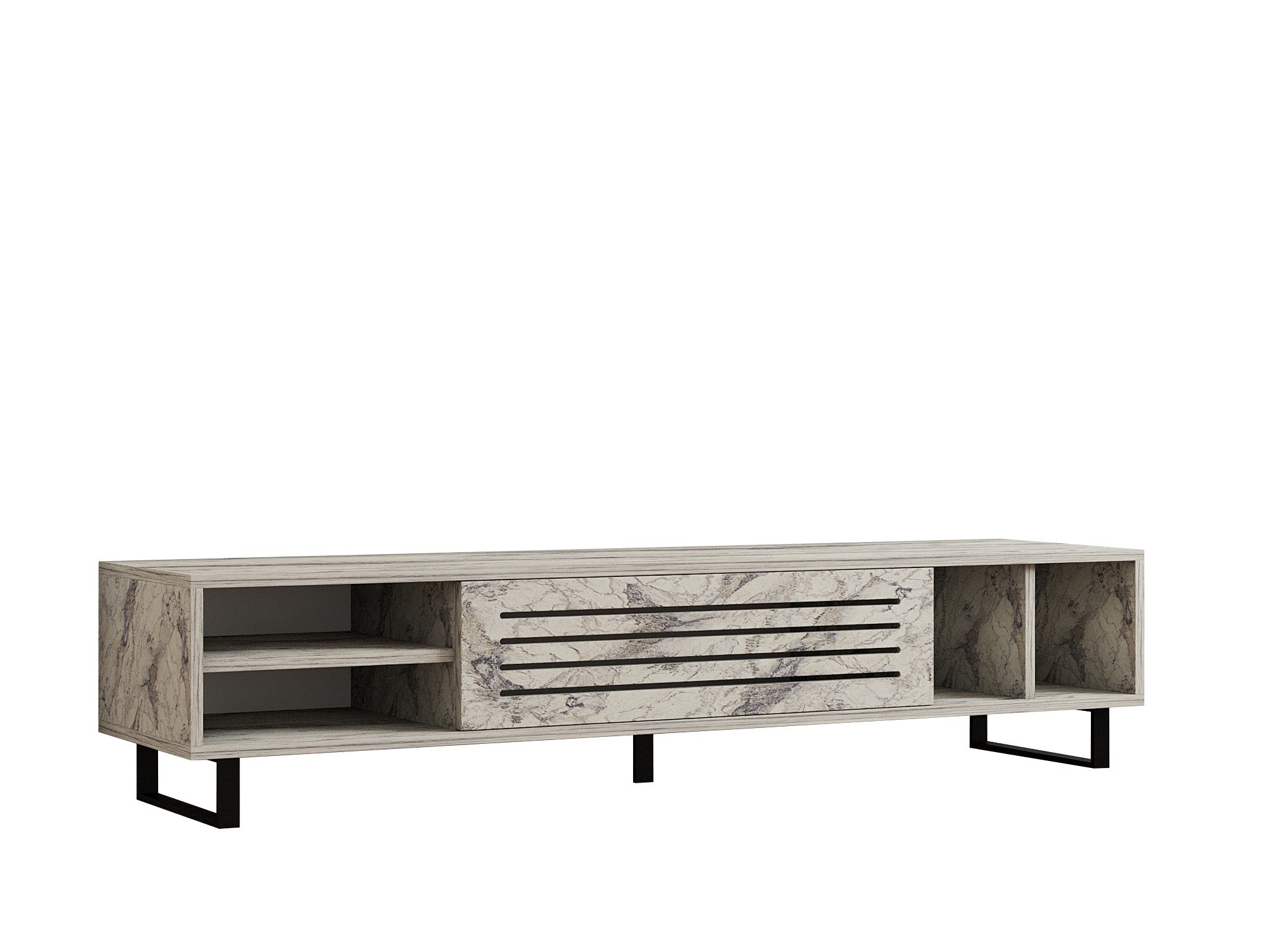 Móvel de TV – 160cm x 35cm x 40cm – Mármore Freesia – Painel de partículas revestido a melamina