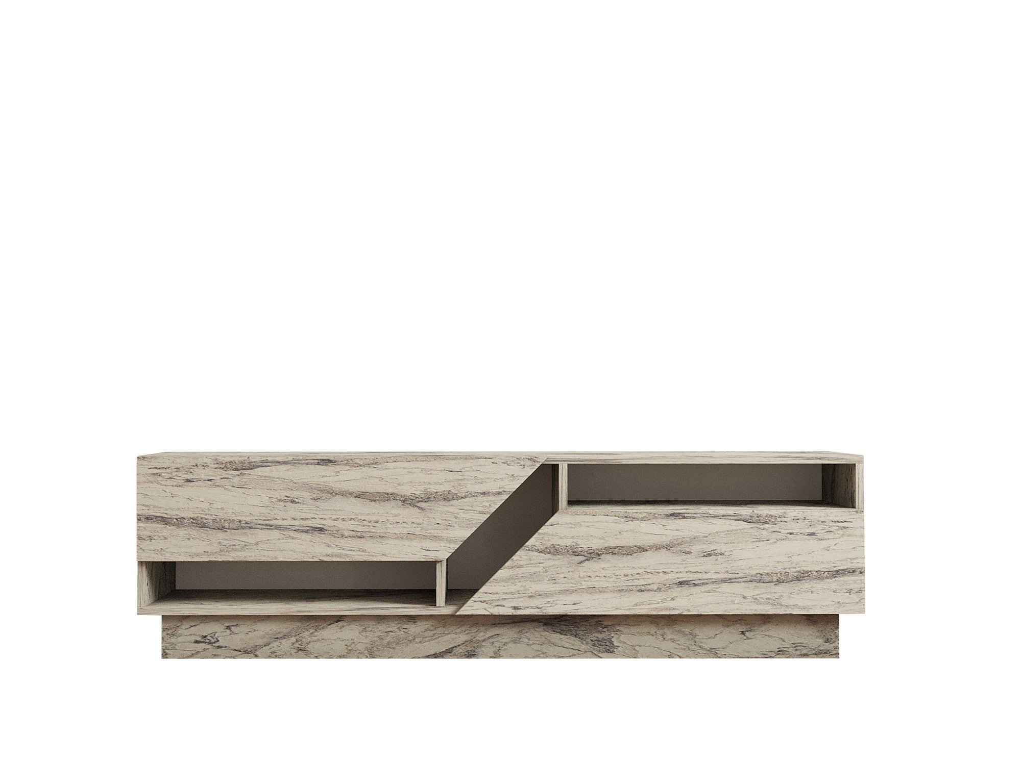 Móvel de TV – 160 cm x 45 cm x 40 cm – Mármore Freesia – Painéis de Partículas revestidos a Melamina