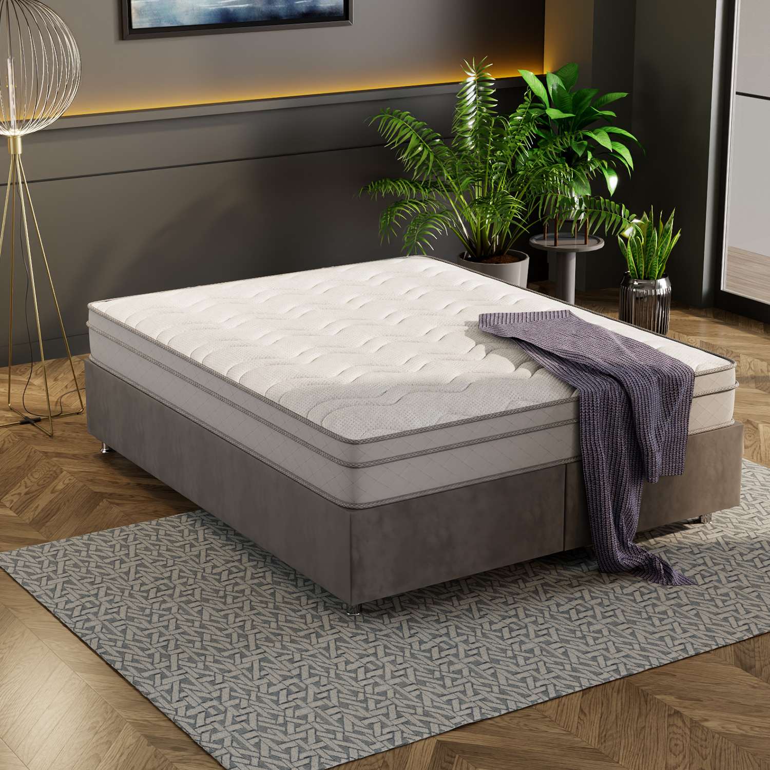 Colchão – 140 cm x 190 cm – Branco – 100% Esponja