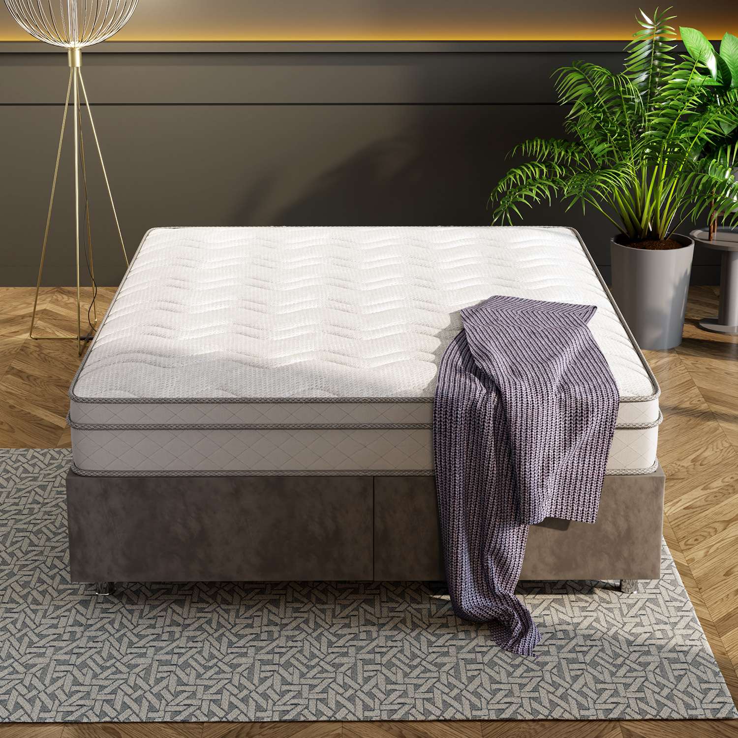 Colchão – 140 cm x 190 cm – Branco – 100% Esponja