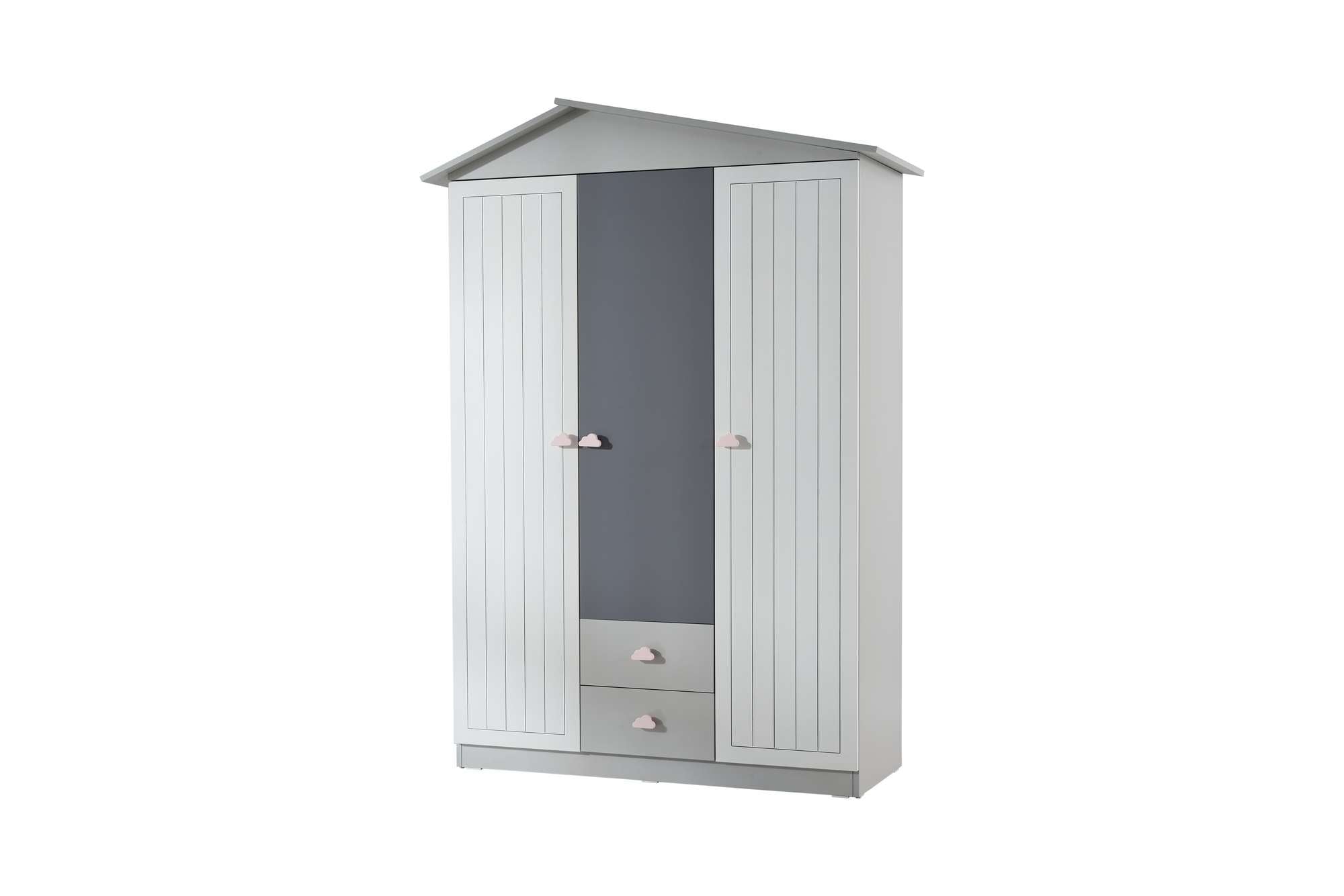 Guarda-roupa – 130cm x 204cm x 57cm – Cinza – Madeira Aglomerada