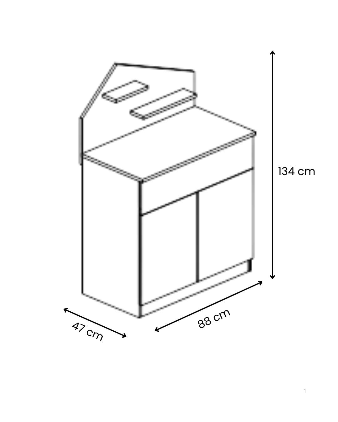 Secretária de Estudo – 112 cm x 149 cm x 62 cm – Rosa e Cinza – MDF