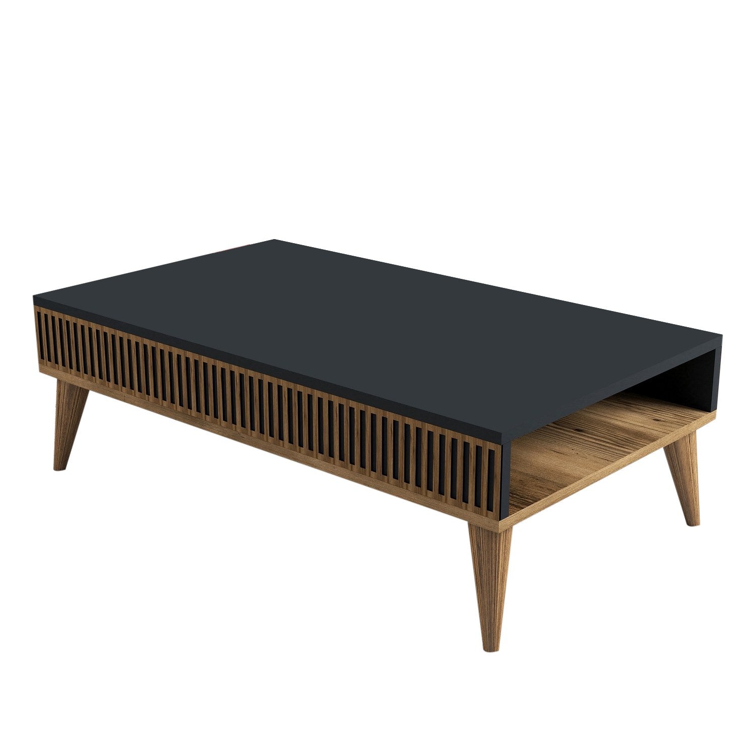 Mesa de Centro – 105 x 34,6 x 60 cm – Nogueira e Antracite – Melamina