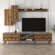 Móvel de TV moderno – 180x44x35 cm – Nogueira – MDF revestido de melamina