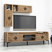 Móvel de TV moderno – 180 cm x 52 cm x 35 cm – nogueira – melamina