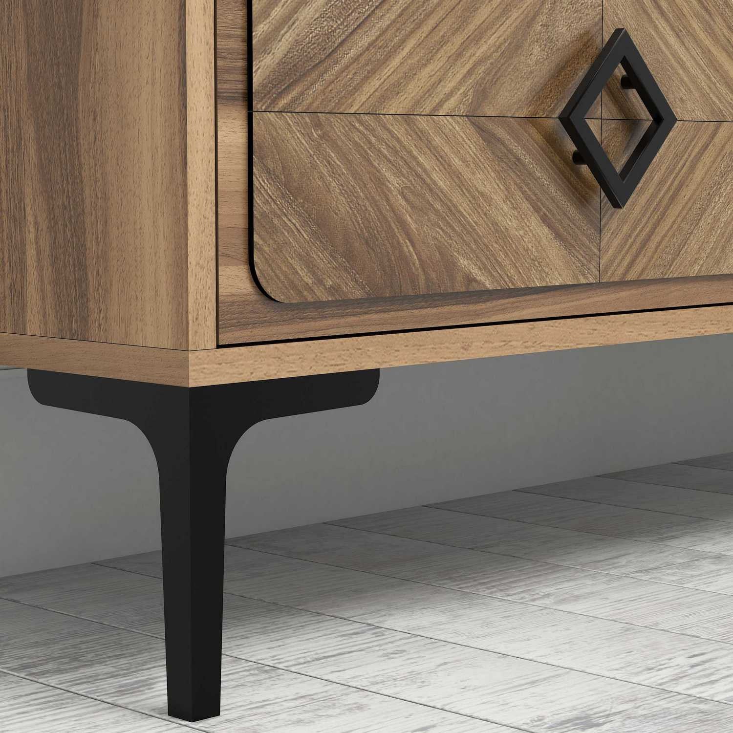 Móvel de TV moderno – 180 cm x 52 cm x 35 cm – nogueira – melamina