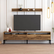 Móvel de TV – 180 cm – Nogueira – Painel de partículas revestido em melamina
