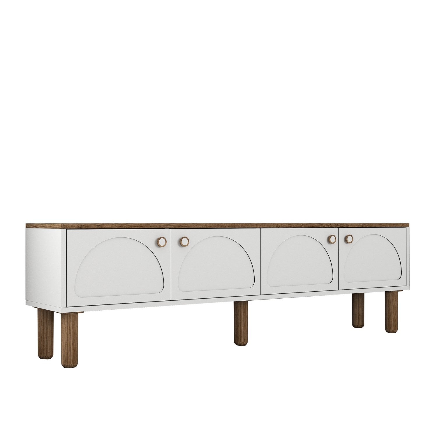 Móvel de TV – 180 cm x 53 cm x 35 cm – Branco – Painel de partículas revestido a melamina