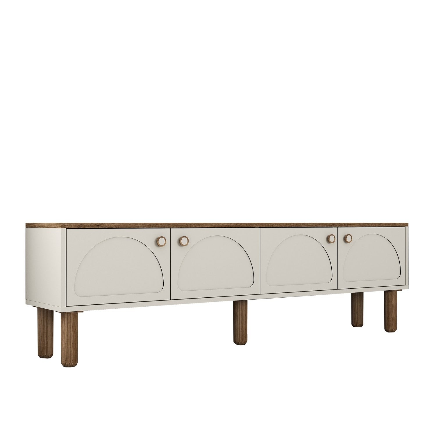 Móvel de TV – 180 cm x 53 cm x 35 cm – Creme – Painéis de partículas revestidos a melamina