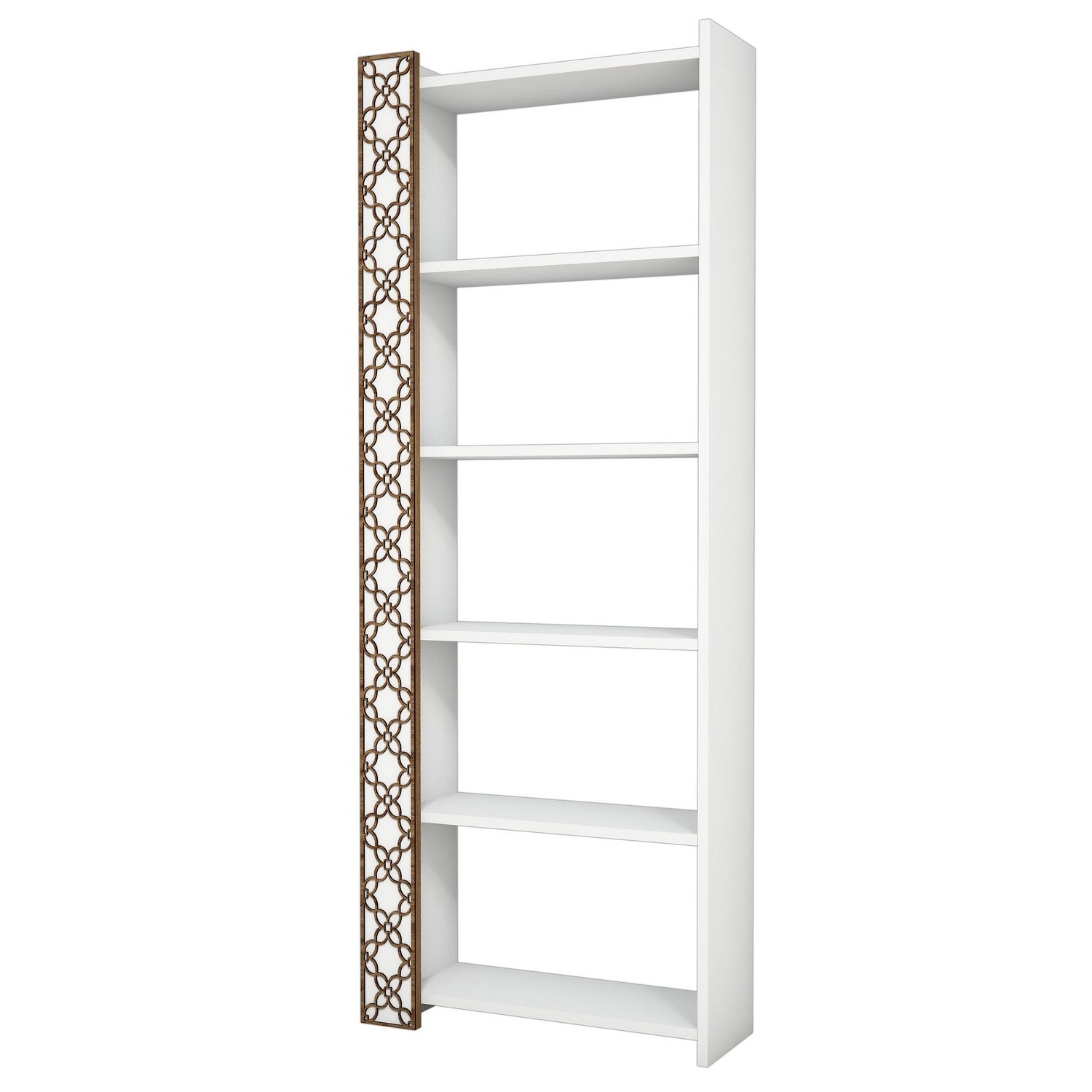 Estante moderna – 64,6 cm x 170 cm x 24,2 cm – Branca – Painel de partículas revestido a melamina