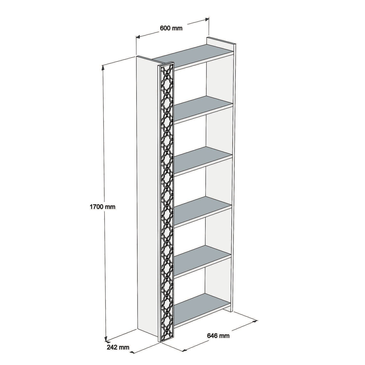 Estante moderna – 64,6 cm x 170 cm x 24,2 cm – Branca – Painel de partículas revestido a melamina