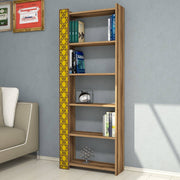 Estante – 64,6 x 170 x 24,2 cm – Nogueira e Amarela – Melamina