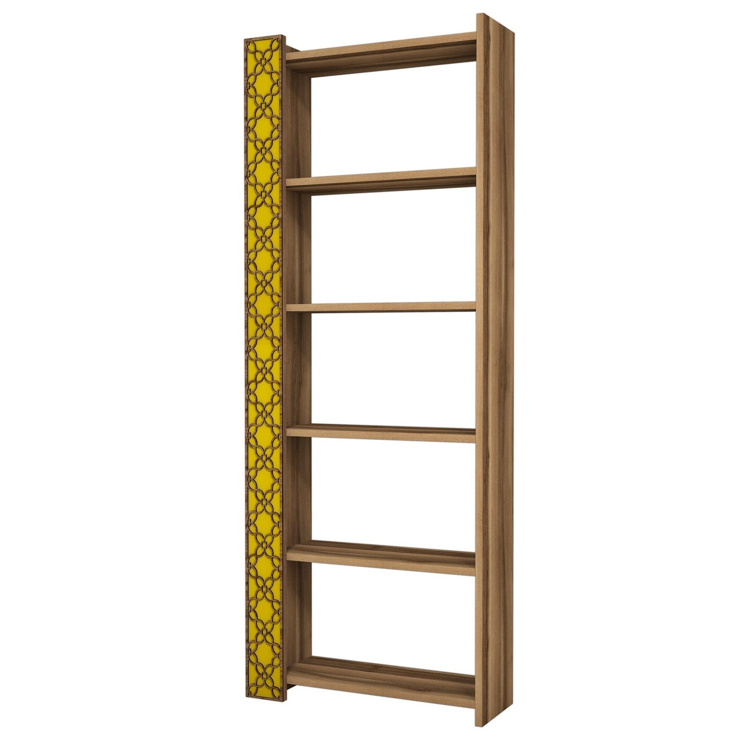 Estante – 64,6 x 170 x 24,2 cm – Nogueira e Amarela – Melamina
