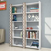 Estante moderna – 124,6 cm x 170 cm x 24,2 cm – Branca – Painel de partículas revestido de melamina