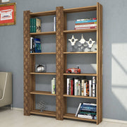 Estante moderna em melamina – 124,6 x 170 x 24,2 cm – Nogueira