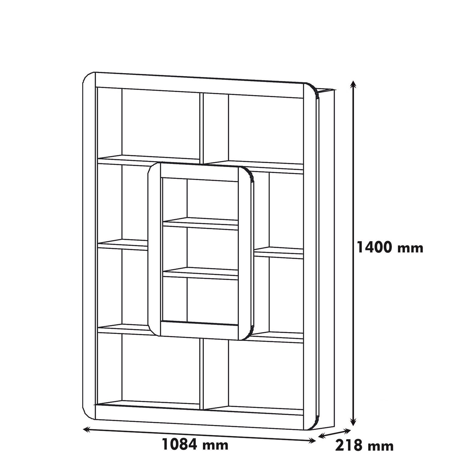 Estante Boémia – 108,4 x 140 x 21,8 cm – Branca e Amarela – Painel de partículas revestido em melamina