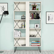 Estante moderna em melamina – 90 cm x 167,3 cm x 22 cm – creme