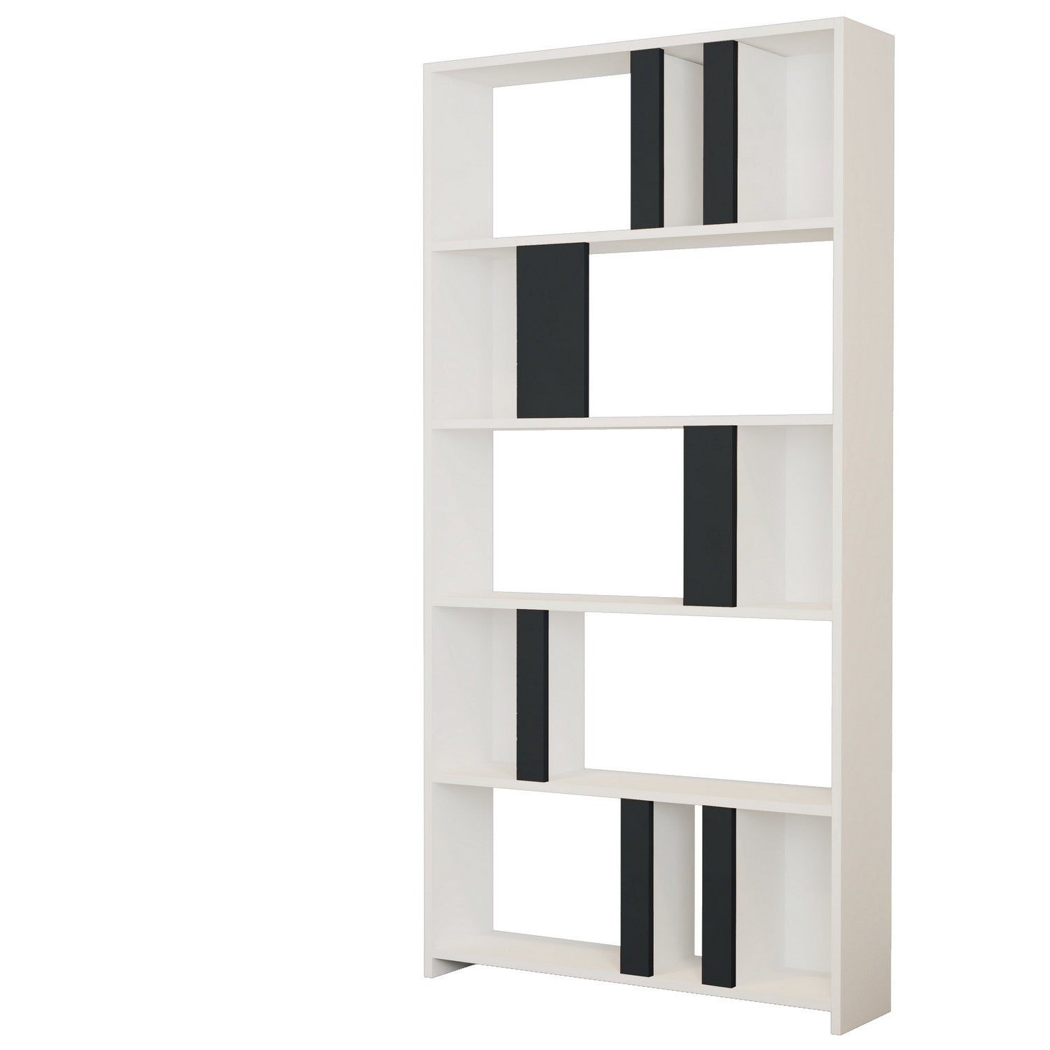 Estante moderna – 90 x 180 x 20 cm – Branca e antracite – Painel de partículas