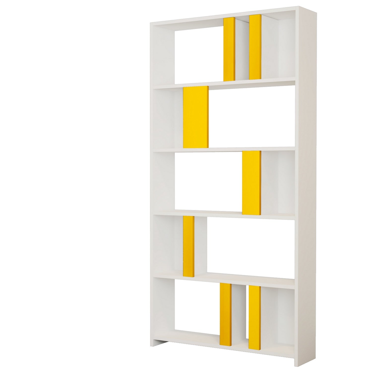 Estante Bohemiana – 90 x 180 x 20 cm – Branca e Amarela – Painel de partículas