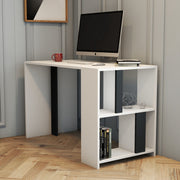 Secretária de Estudo moderna – 120 x 75,4 x 60 cm – Branco e Antracite – Melamina