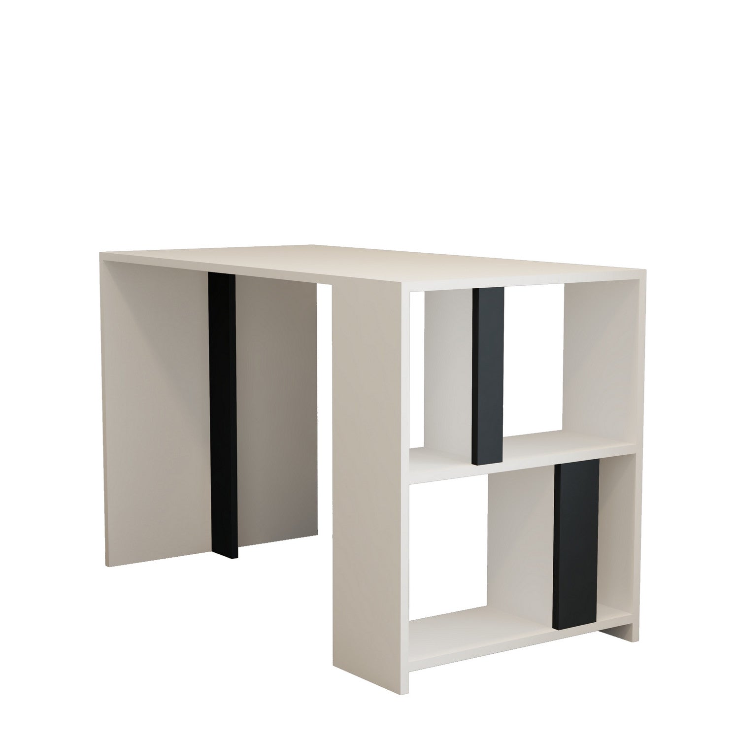 Secretária de Estudo moderna – 120 x 75,4 x 60 cm – Branco e Antracite – Melamina