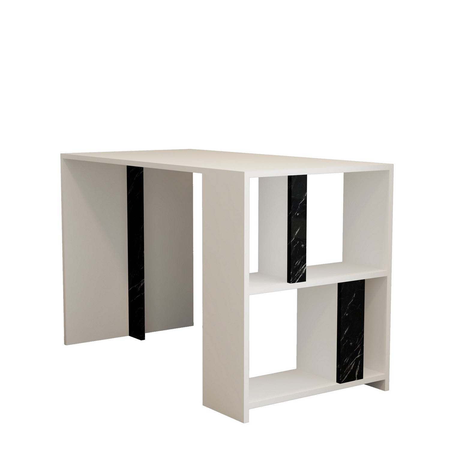 Secretária de Estudo/Escritório – 120 cm – Antracite e Branco – Painel de Partículas com Melamina