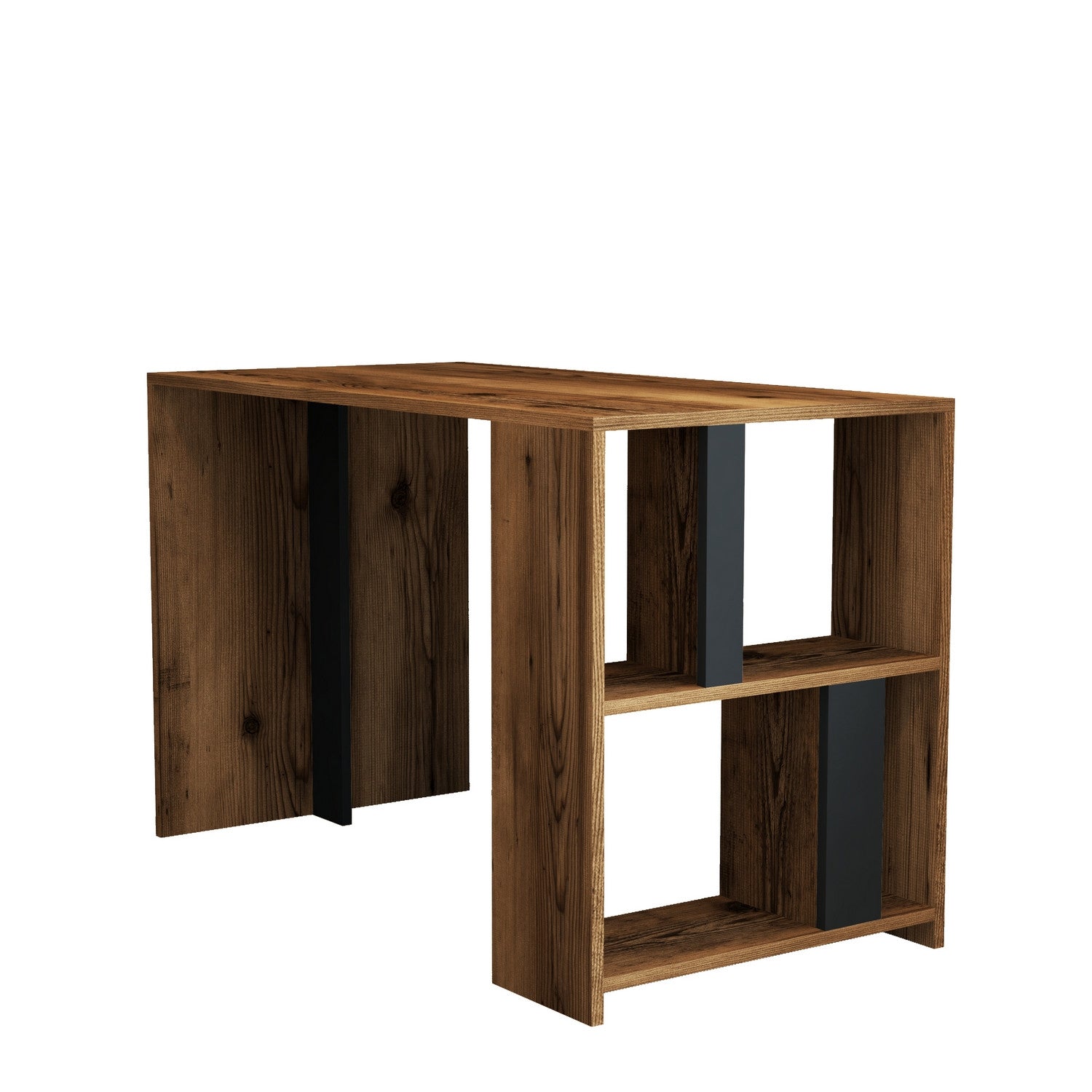 Secretária de Estudo – 120 x 75,4 x 60 cm – nogueira e antracite – melamina