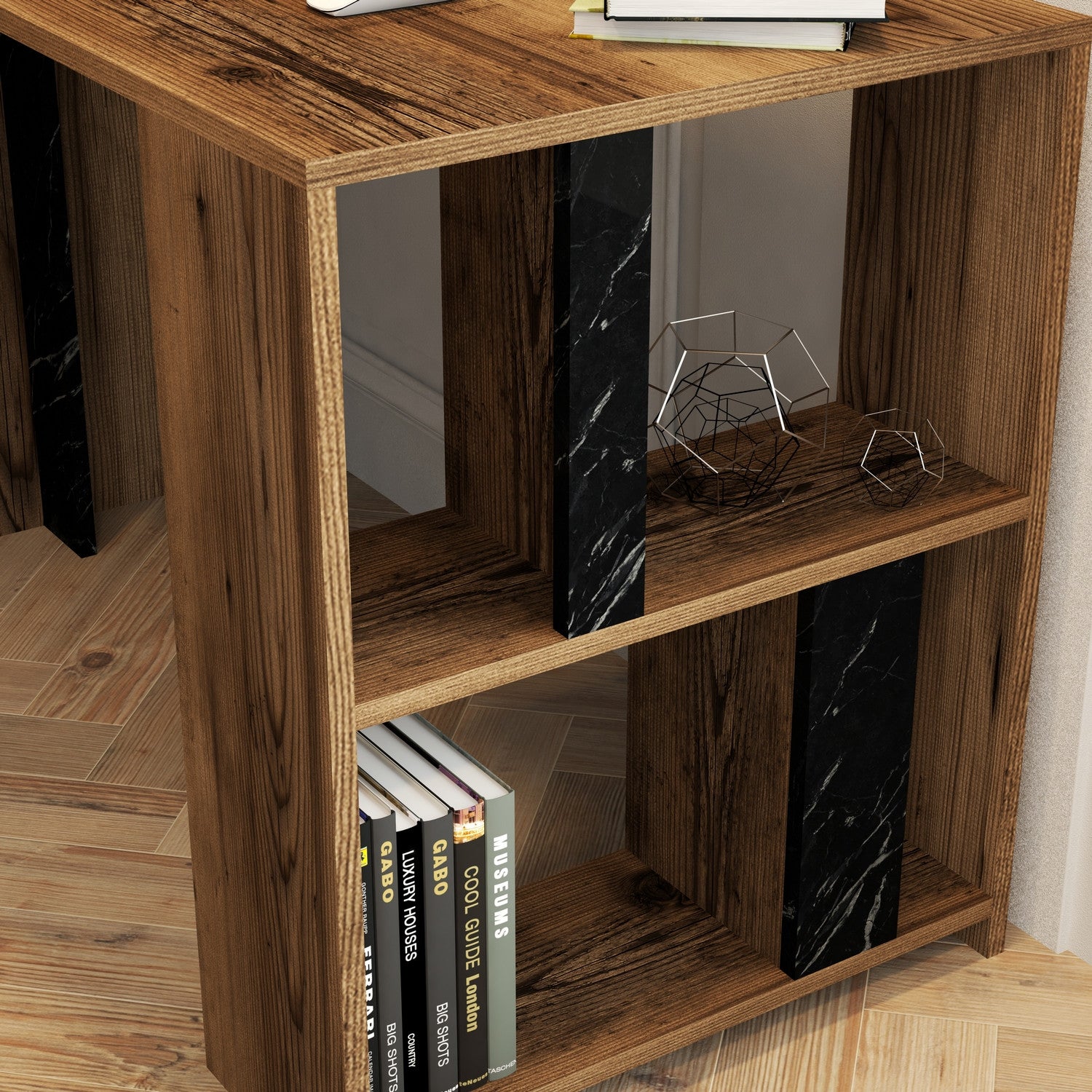 Secretária de Estudo/Escritório – 120 x 60 x 75,4 cm – Nogueira e Preto – Melamina
