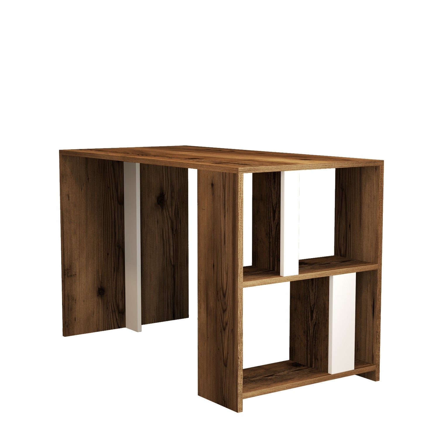 Secretária de Estudo – 120 x 75,4 x 60 cm – Nogueira e Branco – Melamina
