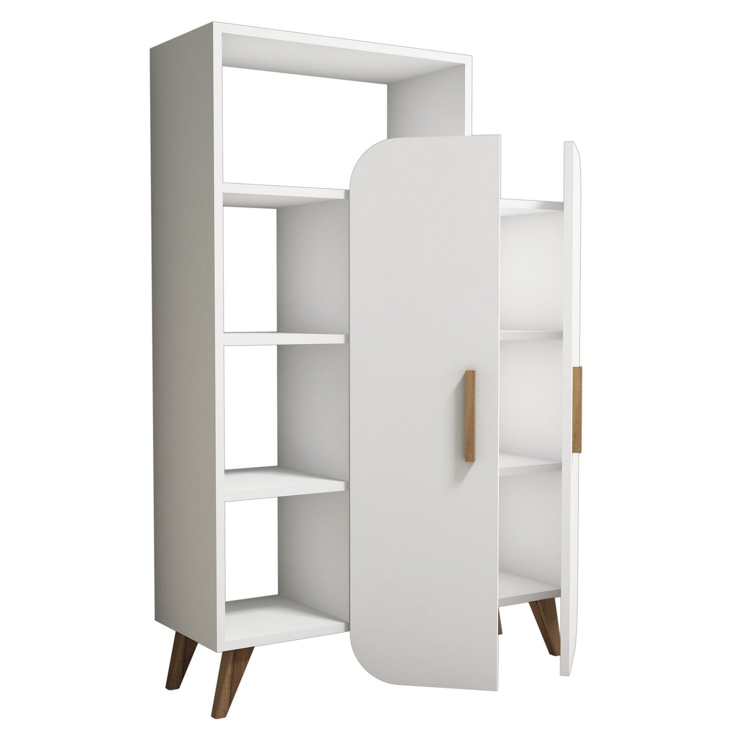 Estante moderna – 90 x 132 x 32 cm – Branca – Painel de partículas revestido a melamina