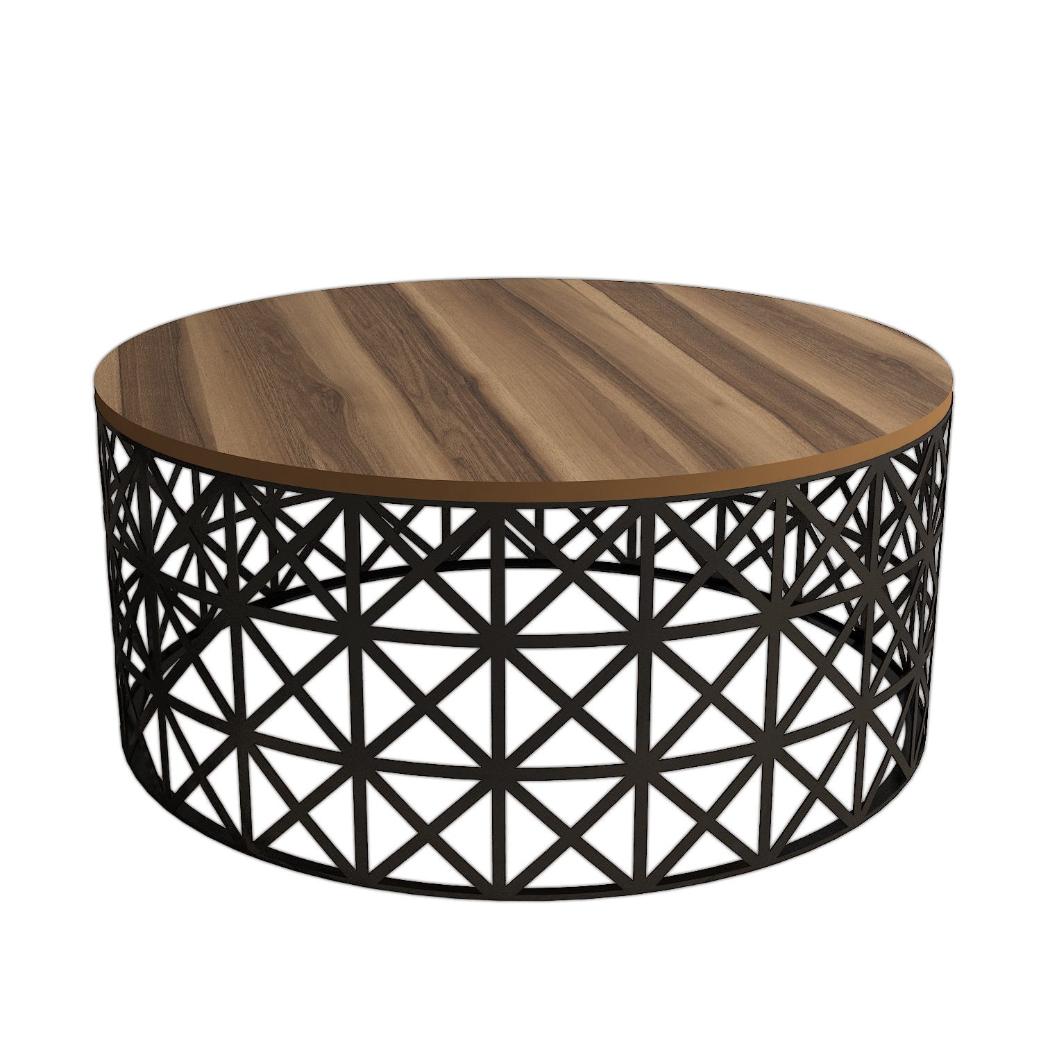 Mesa de Centro – 90 x 38 cm – Nogueira e Preto – Painel de Partículas Revestido em Melamina