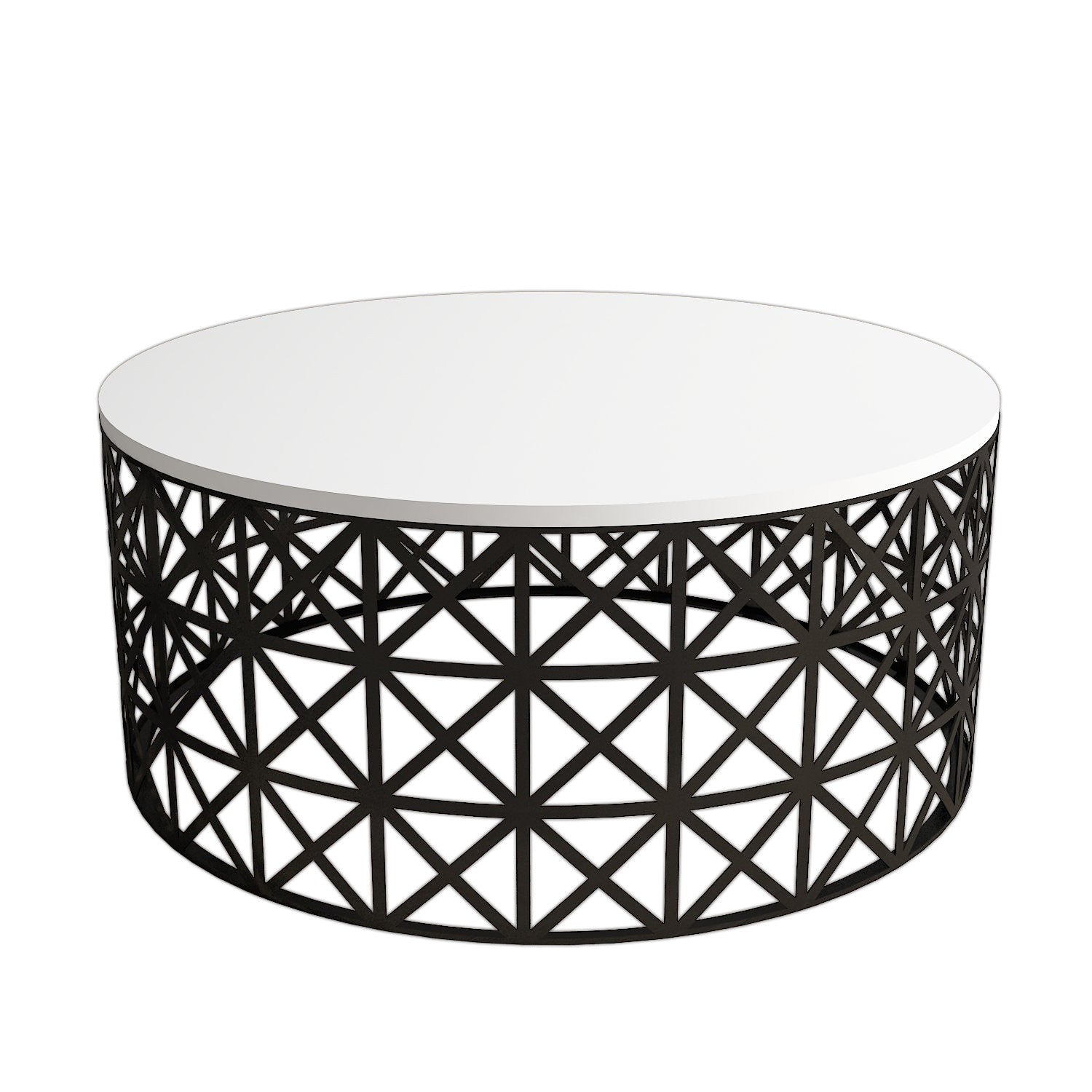 Mesa de Centro – 90 x 38 cm – Branca e Preta – Painel de Partículas Revestido em Melamina