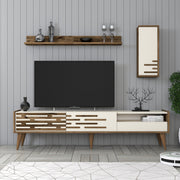 Móvel de TV – 180 cm – Nogueira e creme – 100% painéis de partículas revestidos a melamina
