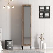 Guarda-roupa em nogueira – 40 cm x 201,4 cm x 47,5 cm – nogueira – painel de partículas com revestimento em melamina