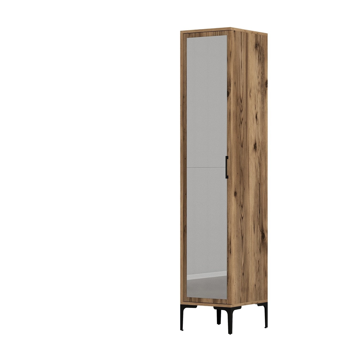 Guarda-roupa em nogueira – 40 cm x 201,4 cm x 47,5 cm – nogueira – painel de partículas com revestimento em melamina